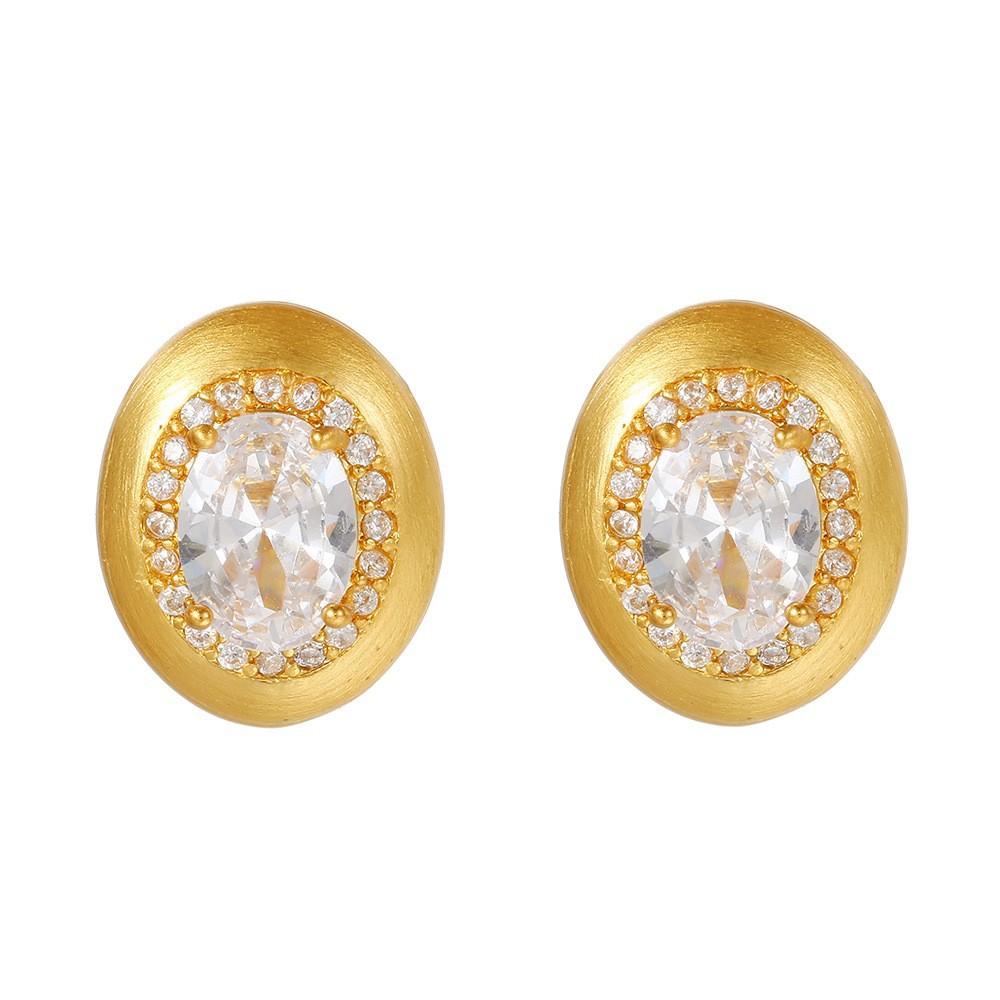 Gold Brushed Metal Zircon Stud Earrings Exquisite Light Luxury Temperament Simple Premium Pigeon Egg Earrings Gold-Plated
Gold Brushed Metal Zircon Stud Earrings Exquisite Light Luxury Temperament Simple Premium Pigeon Egg Earrings Gold-Plated