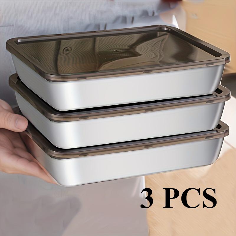 3Pcs Stackable Stainless Steel Food Containers, Kitchens Accessories, Stores Knives, Reusable for Kitchen & Fridge Storage
3Pcs Stackable Stainless Steel Food Containers, Kitchens Accessories, Stores Knives, Reusable for Kitchen & Fridge Storage