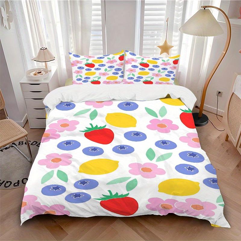 3pcs Fruit Garden print bedding quilt cover, soft and comfortable quilt cover suitable for bedroom and guest room167 135x200cm
3pcs Fruit Garden print bedding quilt cover, soft and comfortable quilt cover suitable for bedroom and guest room167 135x200cm
