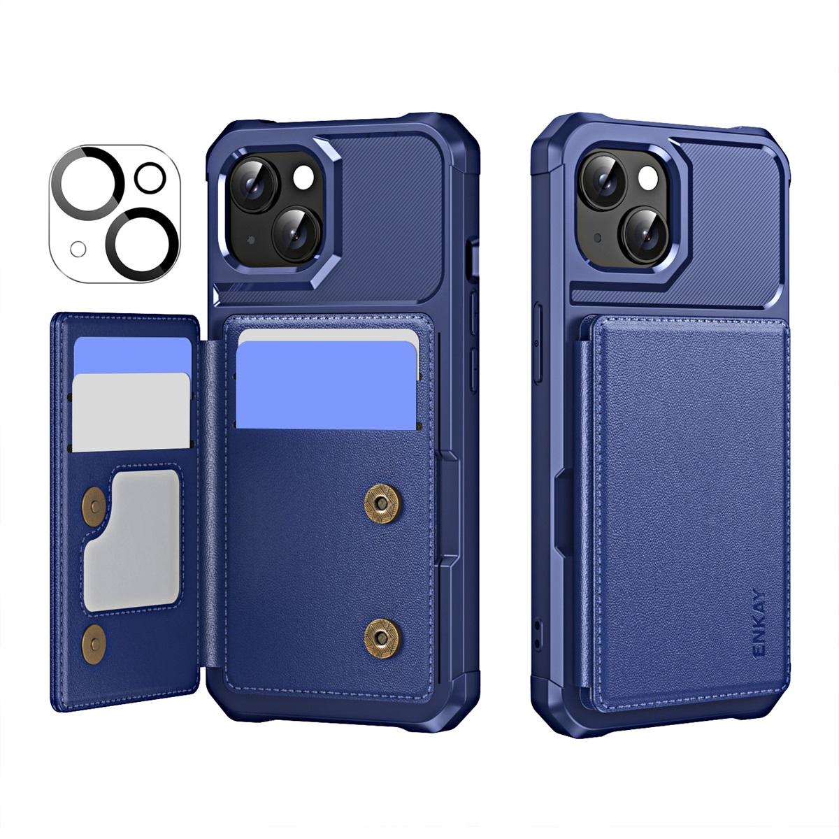 For iPhone 14 Plus ENKAY Hat-Prince Wallet Card Slot Kickstand PU Leather +TPU Back Phone Cover with Camera Lens Film Dark Blue
For iPhone 14 Plus ENKAY Hat-Prince Wallet Card Slot Kickstand PU Leather +TPU Back Phone Cover with Camera Lens Film Dark Blue