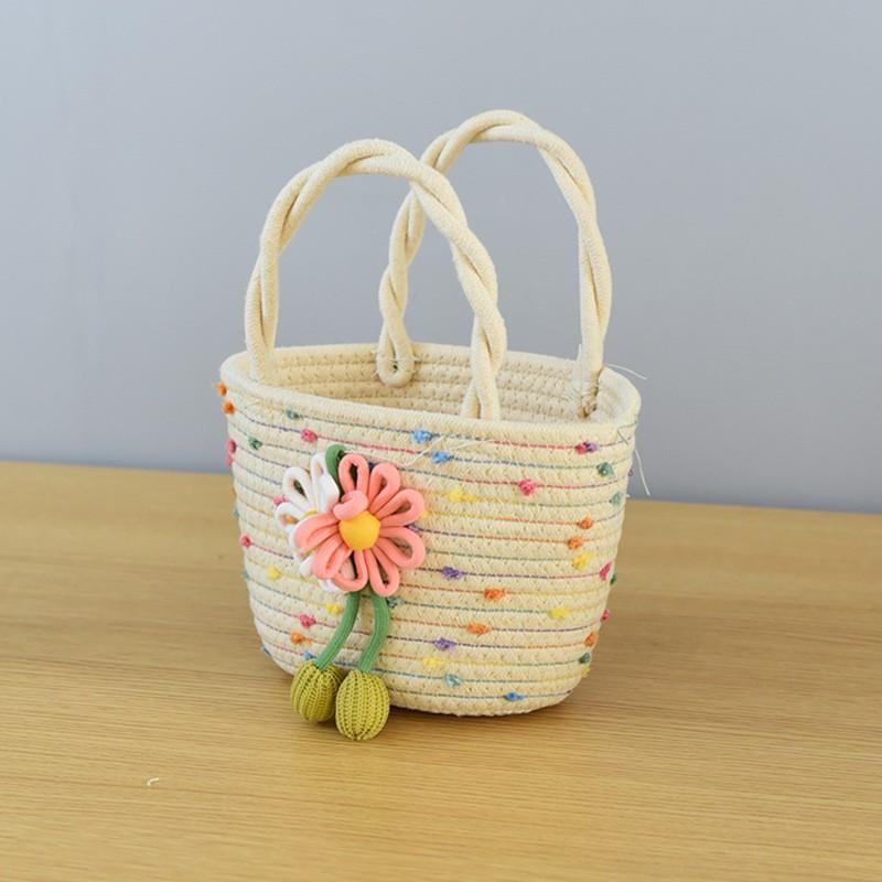 Korean Style Fashionable Cotton Rope Handbag Net Red All-match Western-style Small Fresh Flowers Mixed With Gift Straw Woven Bag Upper width 27x thick 9x high 15
Korean Style Fashionable Cotton Rope Handbag Net Red All-match Western-style Small Fresh Flowers Mixed With Gift Straw Woven Bag Upper width 27x thick 9x high 15