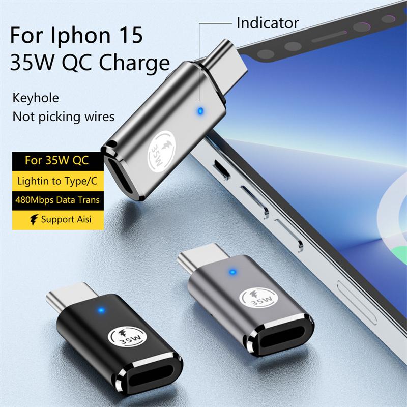 USB-C Adapter Type-C Male to 8-Pin Female PD 35W Fast Charging Data Transfer Converter Black
USB-C Adapter Type-C Male to 8-Pin Female PD 35W Fast Charging Data Transfer Converter Black