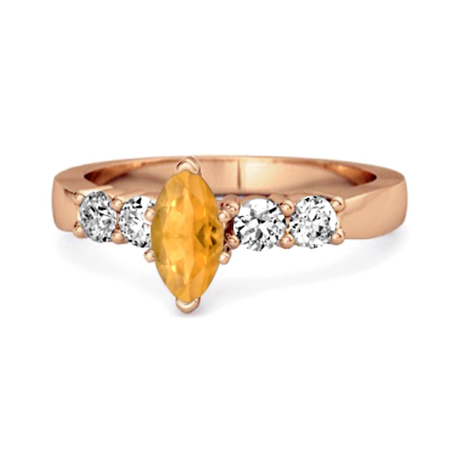 Citrine Tapered Five Stone Ring - 925 Sterling Silver Rose Gold Vermeil 8.5 Яскраво-рожевий
Citrine Tapered Five Stone Ring - 925 Sterling Silver Rose Gold Vermeil 8.5 Яскраво-рожевий