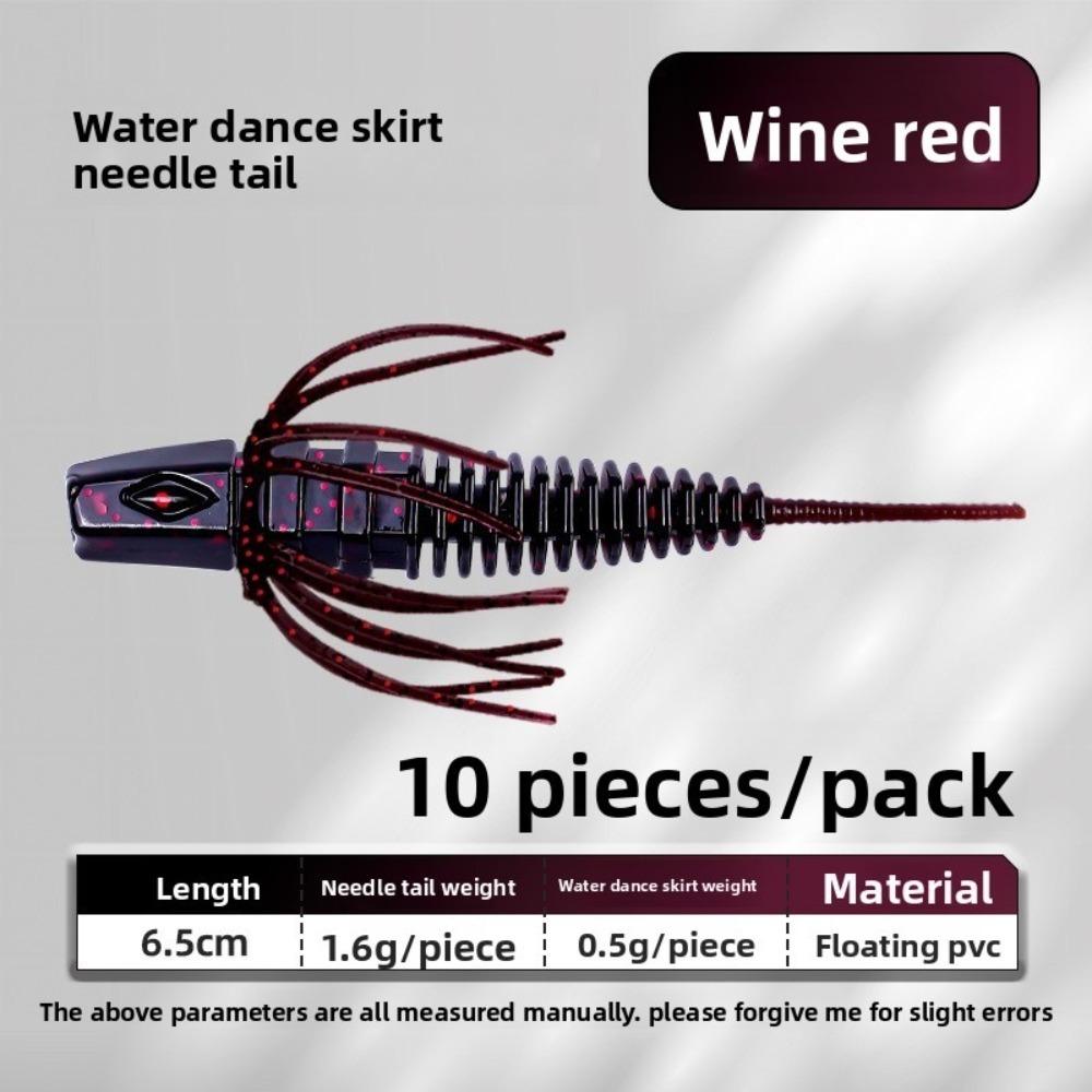 10pcs Set Soft Material Water Dance Skirt Apron Black Pit Floating Soft Bait Wild Fishing Color E-6.5cm
10pcs Set Soft Material Water Dance Skirt Apron Black Pit Floating Soft Bait Wild Fishing Color E-6.5cm