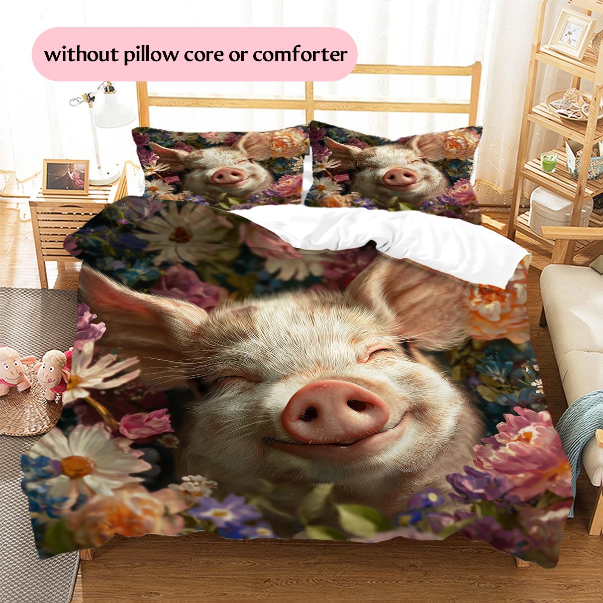 Pig and Flowers Pattern Bedding Home Decoration Birthday Gift (1 * duvet cover + 2 * pillowcase, without core) 135x200cm
Pig and Flowers Pattern Bedding Home Decoration Birthday Gift (1 * duvet cover + 2 * pillowcase, without core) 135x200cm