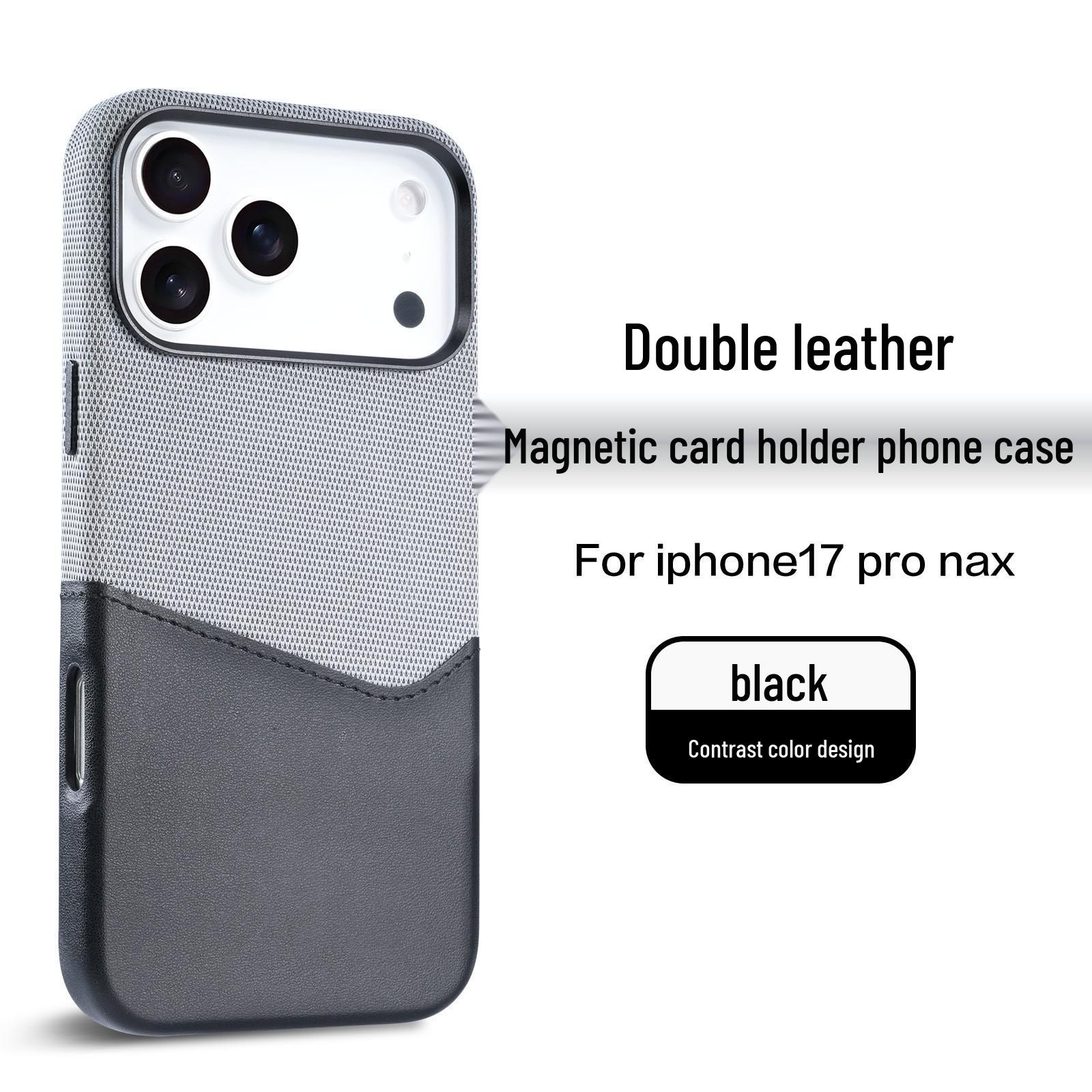 Dual-Color Fabric Texture Leather iPhone 17 Case with Card Slot & Magnetic Absorption - Business Hard Protective Design 17 Pro Max чёрный
Dual-Color Fabric Texture Leather iPhone 17 Case with Card Slot & Magnetic Absorption - Business Hard Protective Design 17 Pro Max чёрный