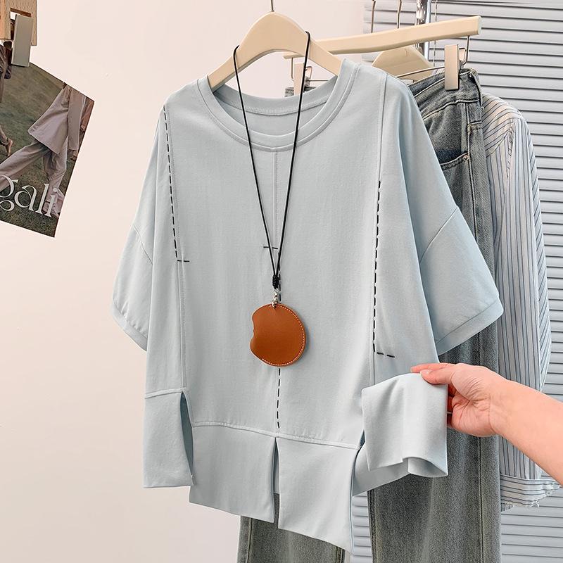 Summer Korean Style Loose Casual Plus Size Short Sleeve T-Shirt 3XL світло-синій колір
Summer Korean Style Loose Casual Plus Size Short Sleeve T-Shirt 3XL світло-синій колір