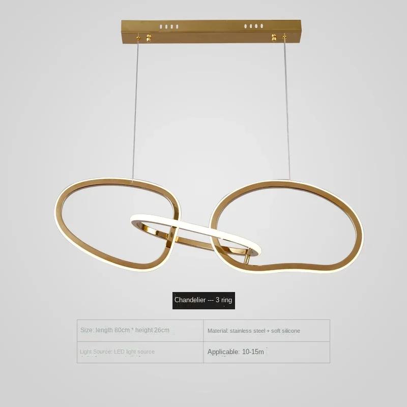 Мінімалістичний ресторан світлодіодна люстра постмодерністська розкішна підвісна лампа проста барна стійка кільце з нержавіючої сталі люстра освітлення Warm White
Мінімалістичний ресторан світлодіодна люстра постмодерністська розкішна підвісна лампа проста барна стійка кільце з нержавіючої сталі люстра освітлення Warm White