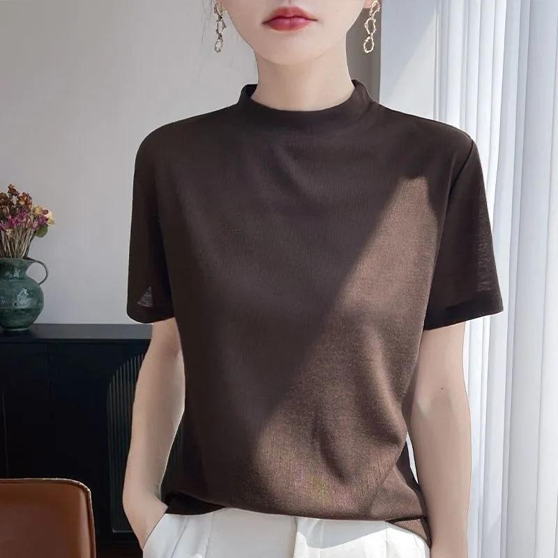 Women s Casual Mock Neck T-shirt Ribbed Knit Short Sleeve Solid Color Loose Fit Summer Top L кавовий
Women s Casual Mock Neck T-shirt Ribbed Knit Short Sleeve Solid Color Loose Fit Summer Top L кавовий