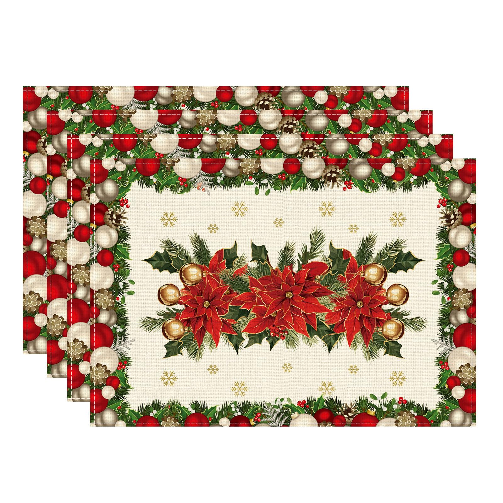Christmas Poinsettias Leaves Bells Snowflakes Winter Xmas Placemats Set of 6 Table Mats for Party Home Kitchen Dining Table Decorations 12x18 Inch Placemats Set of 4 (12x18 Inch)
Christmas Poinsettias Leaves Bells Snowflakes Winter Xmas Placemats Set of 6 Table Mats for Party Home Kitchen Dining Table Decorations 12x18 Inch Placemats Set of 4 (12x18 Inch)