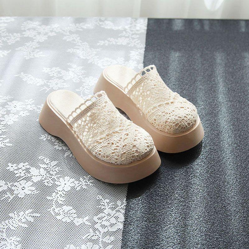 Fairy wind one pedal lazy shoes retro thick sole heightened mesh breathable cool slippers female new summer 2025 35
Fairy wind one pedal lazy shoes retro thick sole heightened mesh breathable cool slippers female new summer 2025 35