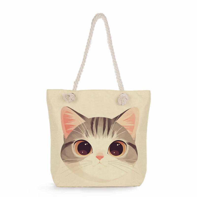 Multifunctional Cartoon cat Printed Thick Rope Shoulder Beach Bag Casual large capacity handbag 0116 CLE
Multifunctional Cartoon cat Printed Thick Rope Shoulder Beach Bag Casual large capacity handbag 0116 CLE