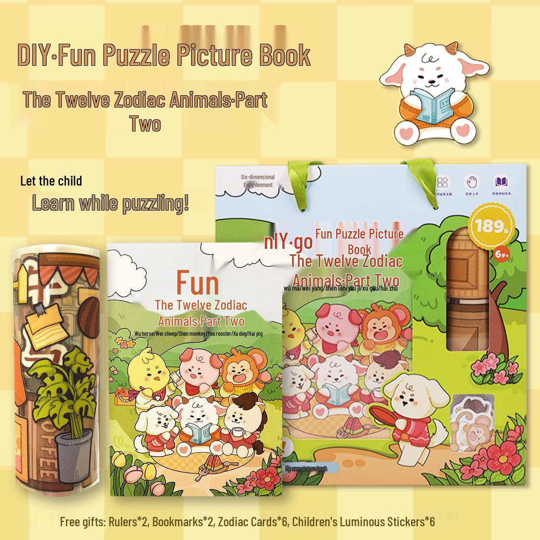 Книга-пазл с наклейками «Животные зодиака», ручная работа: Просвещающая развивающая игрушка для девочек
Книга-пазл с наклейками «Животные зодиака», ручная работа: Просвещающая развивающая игрушка для девочек