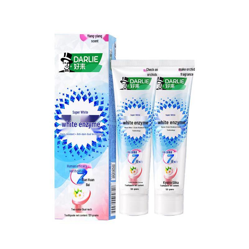 DARLIE White Enzyme Ylang-Ylang Toothpaste 120g x 2
DARLIE White Enzyme Ylang-Ylang Toothpaste 120g x 2