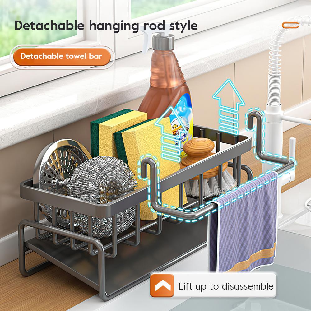 Kitchen Storage Rack Carbon Steel Sink Drain Rack Sponge Storage Faucet Holder Soap Drainer Kitchen Accessories сірий
Kitchen Storage Rack Carbon Steel Sink Drain Rack Sponge Storage Faucet Holder Soap Drainer Kitchen Accessories сірий