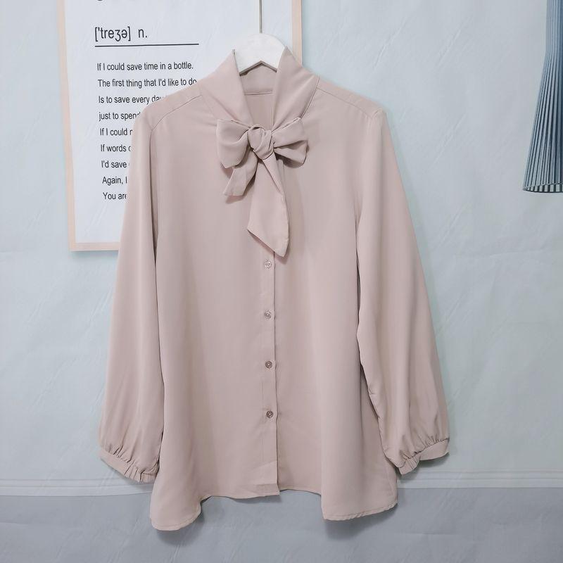 Foreign Trade Original Order Simple Commute Chiffon Tops Ribbon Elegant Graceful Feminine Fashionable Mu Rabbit French Style Bow Earth pink S
Foreign Trade Original Order Simple Commute Chiffon Tops Ribbon Elegant Graceful Feminine Fashionable Mu Rabbit French Style Bow Earth pink S