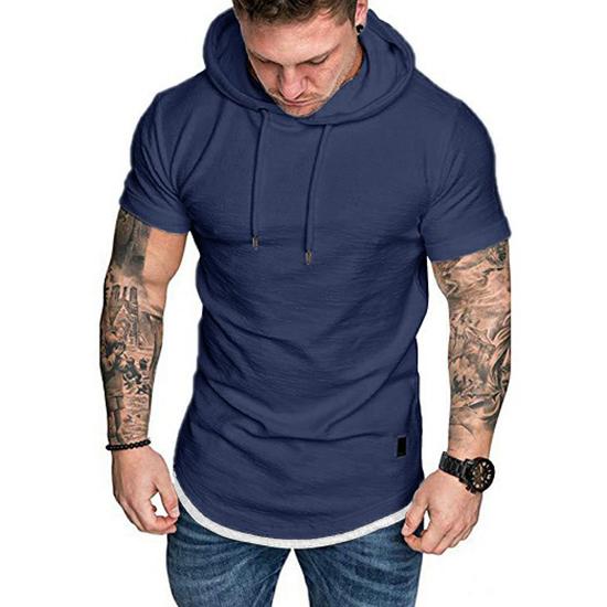 Summer Men s Casual Top Fashionable Men s Solid Color Hooded Short Sleeved T-shirt M темно-синього кольору
Summer Men s Casual Top Fashionable Men s Solid Color Hooded Short Sleeved T-shirt M темно-синього кольору