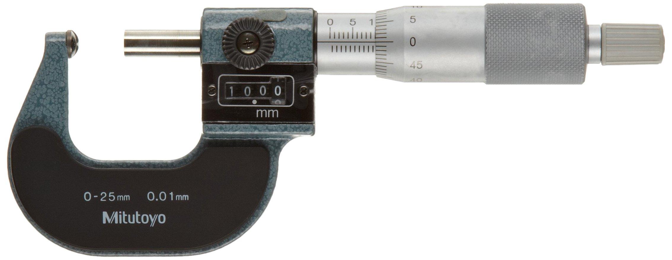 Mitutoyo 295-115 Spherical Face Micrometer, Mechanical Counter Model, Ratchet Stop, 0-25mm Range, 0.01mm Graduation, +/-0.003mm Accuracy, Flat Spindle
Mitutoyo 295-115 Spherical Face Micrometer, Mechanical Counter Model, Ratchet Stop, 0-25mm Range, 0.01mm Graduation, +/-0.003mm Accuracy, Flat Spindle