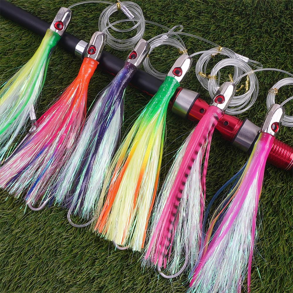 6 шт. Юбочные троллинговые рыболовные приманки 90 г/3,17 унции для крупной дичи, морские троллинговые приманки с акульим крючком и поводком для ваху, тунца, марлина
6 шт. Юбочные троллинговые рыболовные приманки 90 г/3,17 унции для крупной дичи, морские троллинговые приманки с акульим крючком и поводком для ваху, тунца, марлина