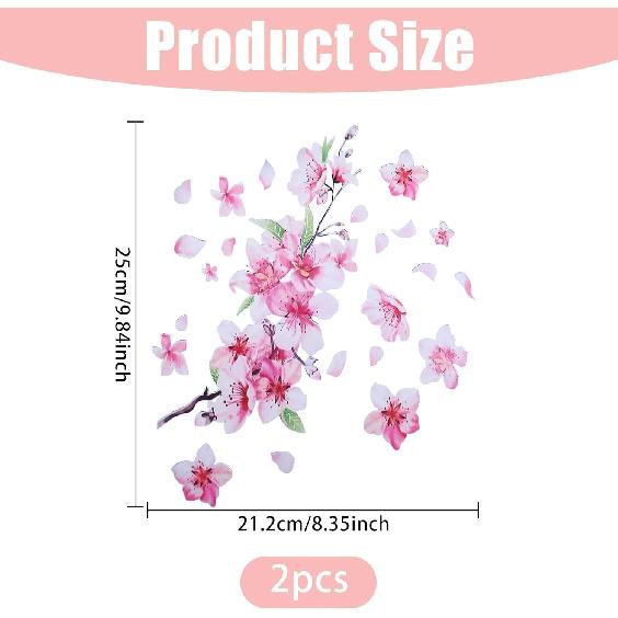 2Pcs Cherry Blossom Vinyl Car Sticker Waterproof Scratch Cover Stickers Car Decoration Pink Flower Bumper Decal for Motorcycle Automotive Window
2Pcs Cherry Blossom Vinyl Car Sticker Waterproof Scratch Cover Stickers Car Decoration Pink Flower Bumper Decal for Motorcycle Automotive Window