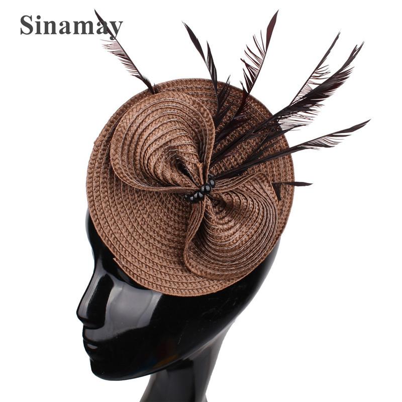 European And American Feather Headgear Popular Bridal Hair Accessories Banquet Photo Top Hat Pp Imitation Hemp Headgear темно-коричневого кольору
European And American Feather Headgear Popular Bridal Hair Accessories Banquet Photo Top Hat Pp Imitation Hemp Headgear темно-коричневого кольору
