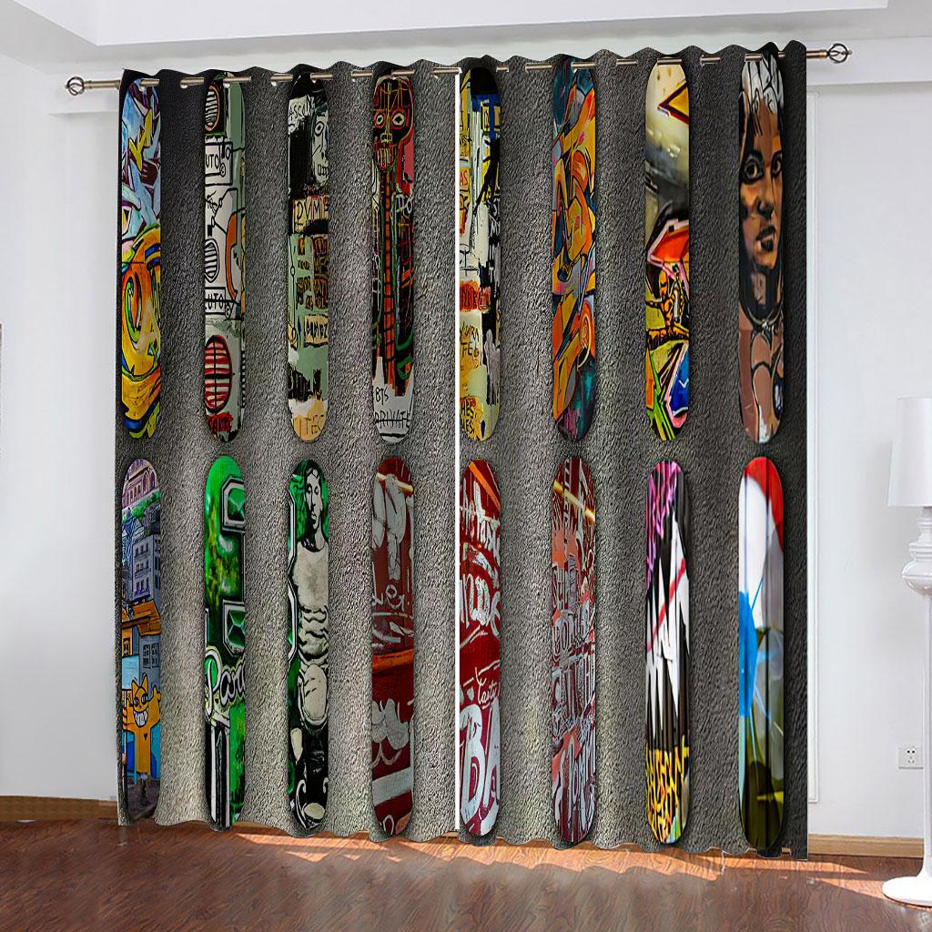 Мечтательное абстрактное искусство масляная живопись оконные шторы для детей спальня гостиная ванная комната кухня дверь прихожая шкаф распродажа 2 шт W50 X H130(CM)X2&Grommet Top