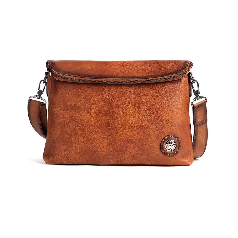 Whatna Antique-Style Tanned Natural Cowhide Leather Shoulder Bag for Men, Messenger Bag, Small Business Bag with 2 Pen Holders, Fits A4 Sizes and
Whatna Antique-Style Tanned Natural Cowhide Leather Shoulder Bag for Men, Messenger Bag, Small Business Bag with 2 Pen Holders, Fits A4 Sizes and