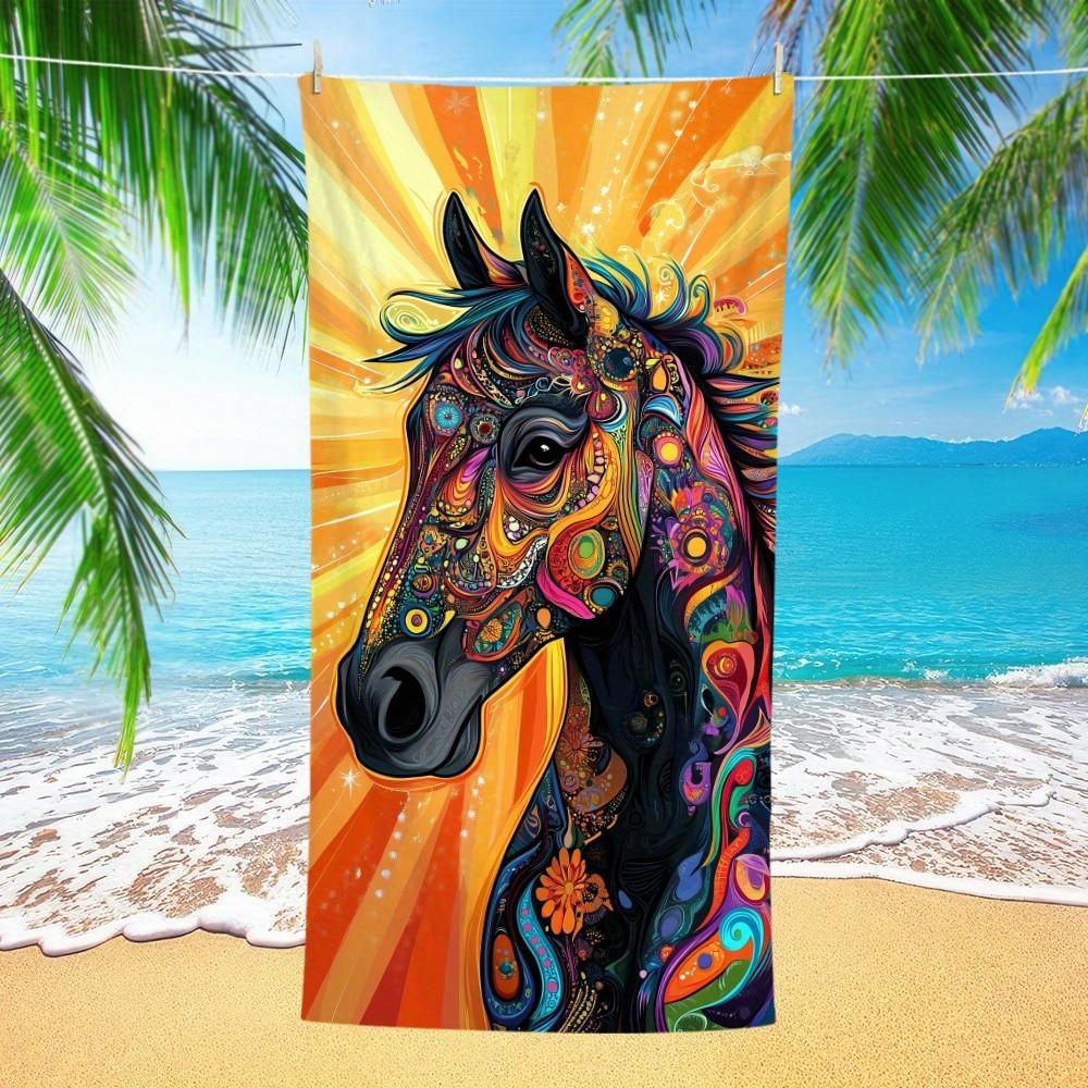 Bohemian Horse Sun Beach Towel Patterned Sunscreen And Windproof Suitable For Swimming Pool Camping Travel Blanket W40*H60(CM)
Bohemian Horse Sun Beach Towel Patterned Sunscreen And Windproof Suitable For Swimming Pool Camping Travel Blanket W40*H60(CM)