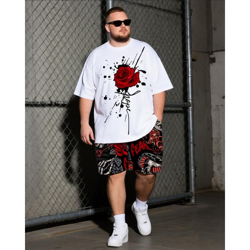 S-9XL Plus Size Men s Oversized Fit, Rose, Skull, Dove & Gothic Print T-Shirt & Shorts Set, Casual Streetwear Outfit S
S-9XL Plus Size Men s Oversized Fit, Rose, Skull, Dove & Gothic Print T-Shirt & Shorts Set, Casual Streetwear Outfit S