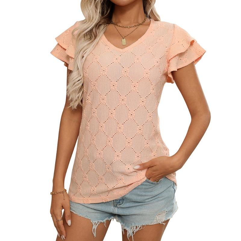 Spring and Summer New Solid-color V-neck Sweet Short-sleeved T-shirt with Cutout XXL зелений
Spring and Summer New Solid-color V-neck Sweet Short-sleeved T-shirt with Cutout XXL зелений