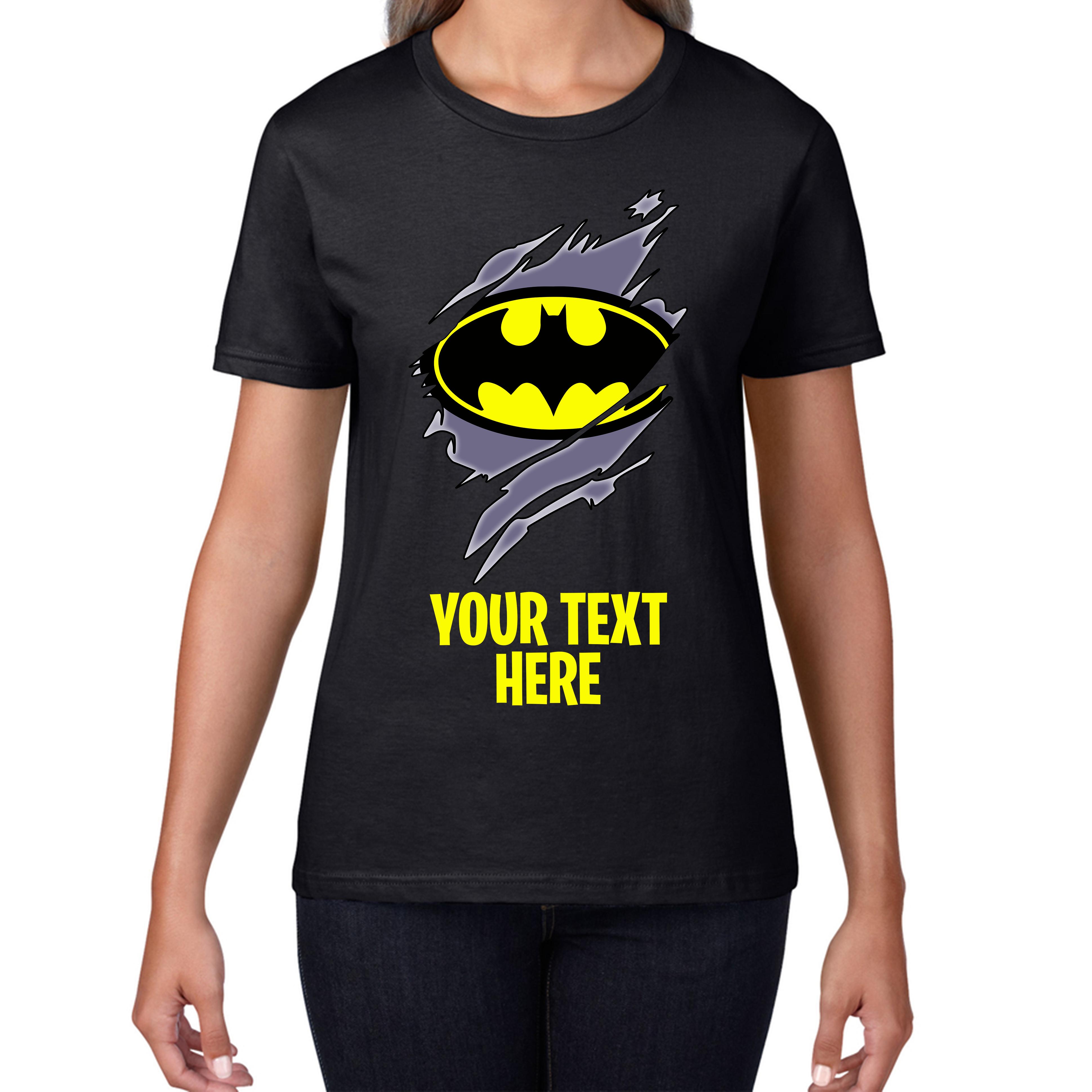 Personalised Batman Logo Ladies T Shirt Mens Tops Tees Unisex L
Personalised Batman Logo Ladies T Shirt Mens Tops Tees Unisex L