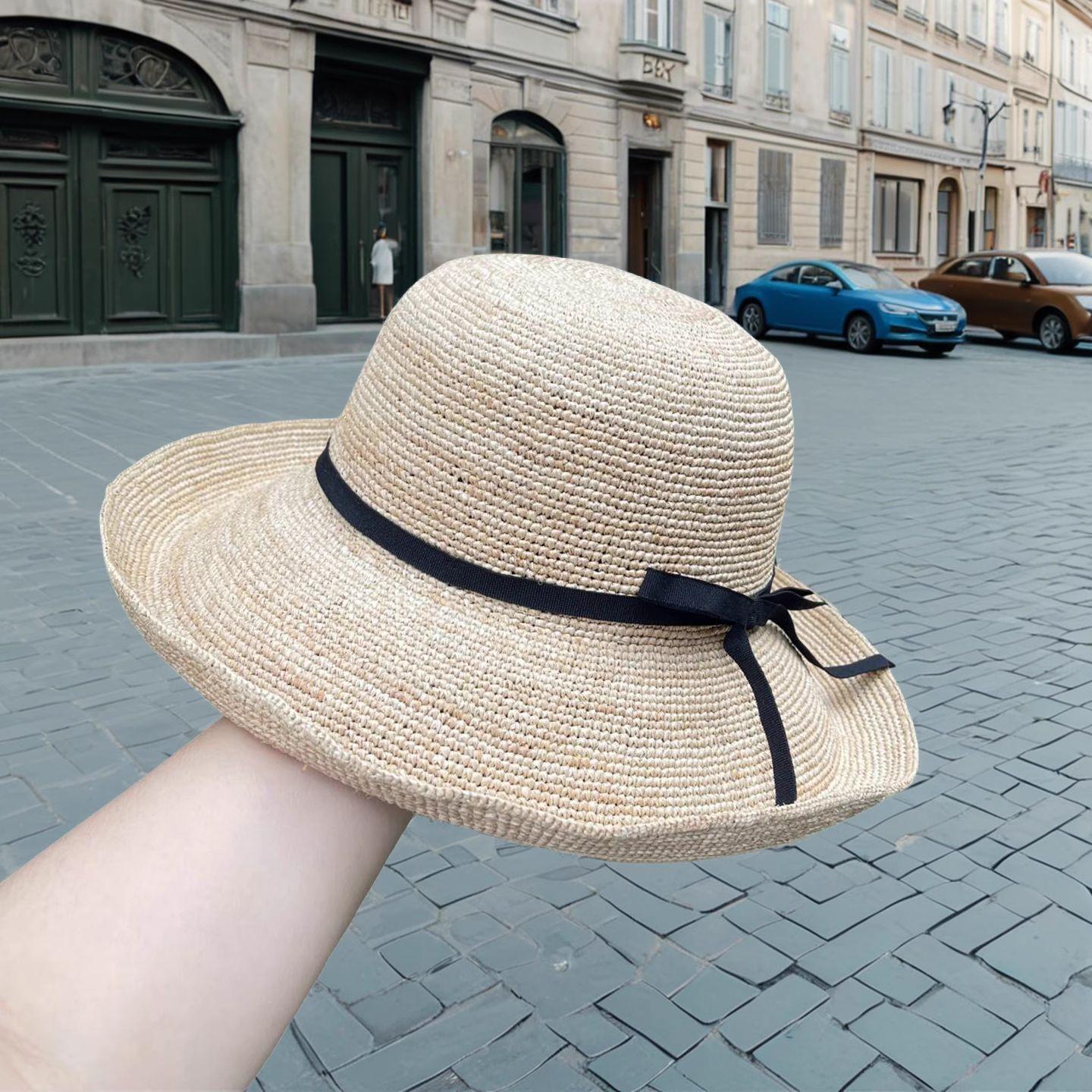 Japanese Literary And Artistic Bow Straw Hat Women S Summer Sunshade Big Brim Raffia Hand-Woven Basin Hat M(56-58cm)
Japanese Literary And Artistic Bow Straw Hat Women S Summer Sunshade Big Brim Raffia Hand-Woven Basin Hat M(56-58cm)
