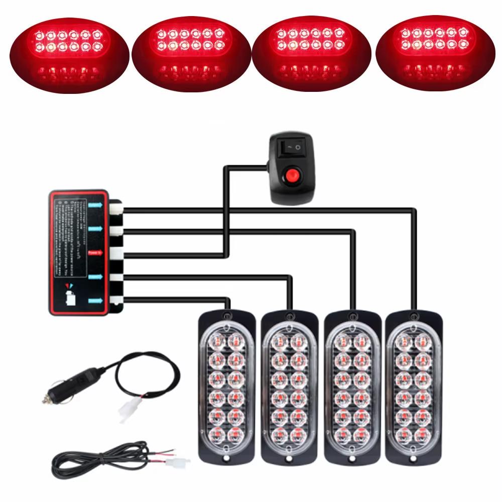 4 in 1 LED Grill Side Marker Strobe Lights Kit Emergency Car Truck Warning Beacon Lights Lamps 12V Flashing LED Police Light червоний
4 in 1 LED Grill Side Marker Strobe Lights Kit Emergency Car Truck Warning Beacon Lights Lamps 12V Flashing LED Police Light червоний