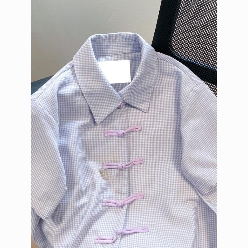 Летняя Ретро Фиолетовая Женская Рубашка Шикарная Однобортная Клетчатая Короткий Рукав Корейский Стиль Простая Модная Женская Блузка 2XL
Летняя Ретро Фиолетовая Женская Рубашка Шикарная Однобортная Клетчатая Короткий Рукав Корейский Стиль Простая Модная Женская Блузка 2XL