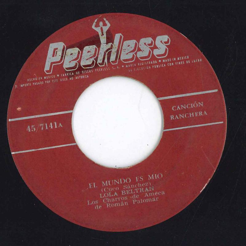 7inch Record LOLA BELTRAN LOS CHARROS DE AMECA El Mundo Es Mio 457141 PEERLES US Latin Used
7inch Record LOLA BELTRAN LOS CHARROS DE AMECA El Mundo Es Mio 457141 PEERLES US Latin Used