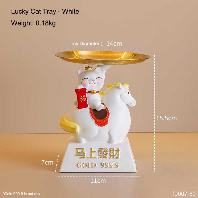 Creative Lucky Cat Tray Ornament Animal Statue Living Room Desktop Decoration Candy Miscellaneous Storage Tray Home Decor Gift
Creative Lucky Cat Tray Ornament Animal Statue Living Room Desktop Decoration Candy Miscellaneous Storage Tray Home Decor Gift