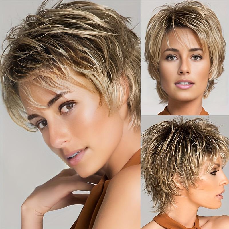 Synthetic Mommy Wig with Bangs for Women Mixed Blonde Short Curly Wigs Pixie Cut Hairstyle Daily Costume Heat Resistant
Synthetic Mommy Wig with Bangs for Women Mixed Blonde Short Curly Wigs Pixie Cut Hairstyle Daily Costume Heat Resistant