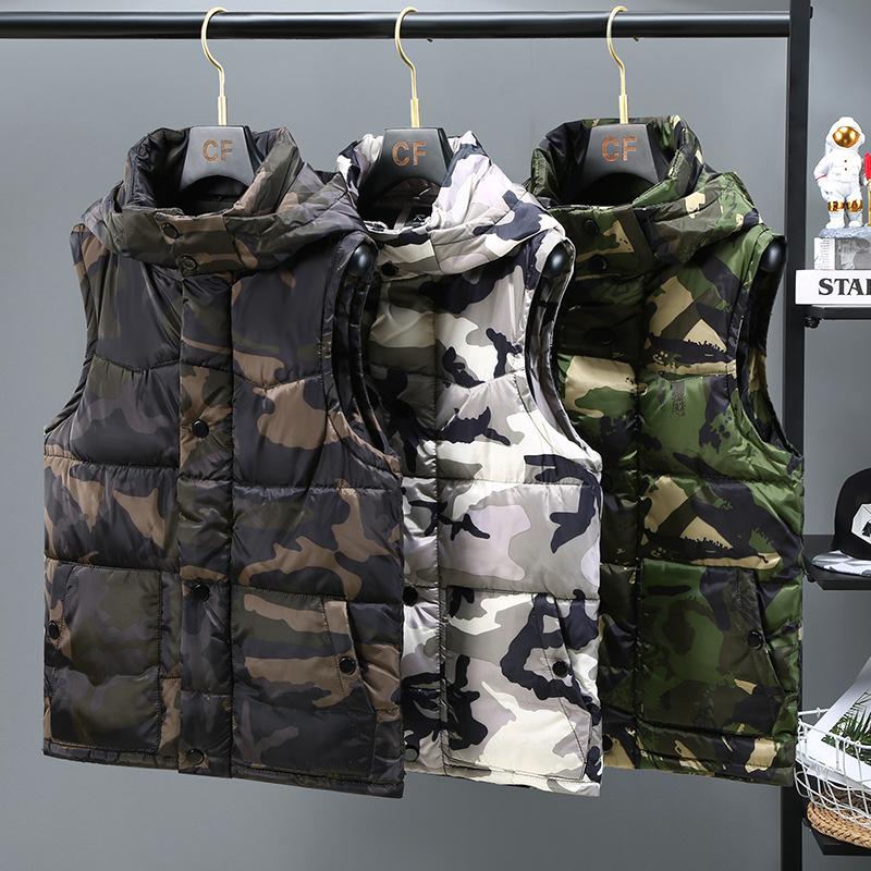 Camouflage waistcoat men s jacket handsome autumn and winter down cotton vest vest jacket hooded warm cotton shoulder vest 5XL
Camouflage waistcoat men s jacket handsome autumn and winter down cotton vest vest jacket hooded warm cotton shoulder vest 5XL