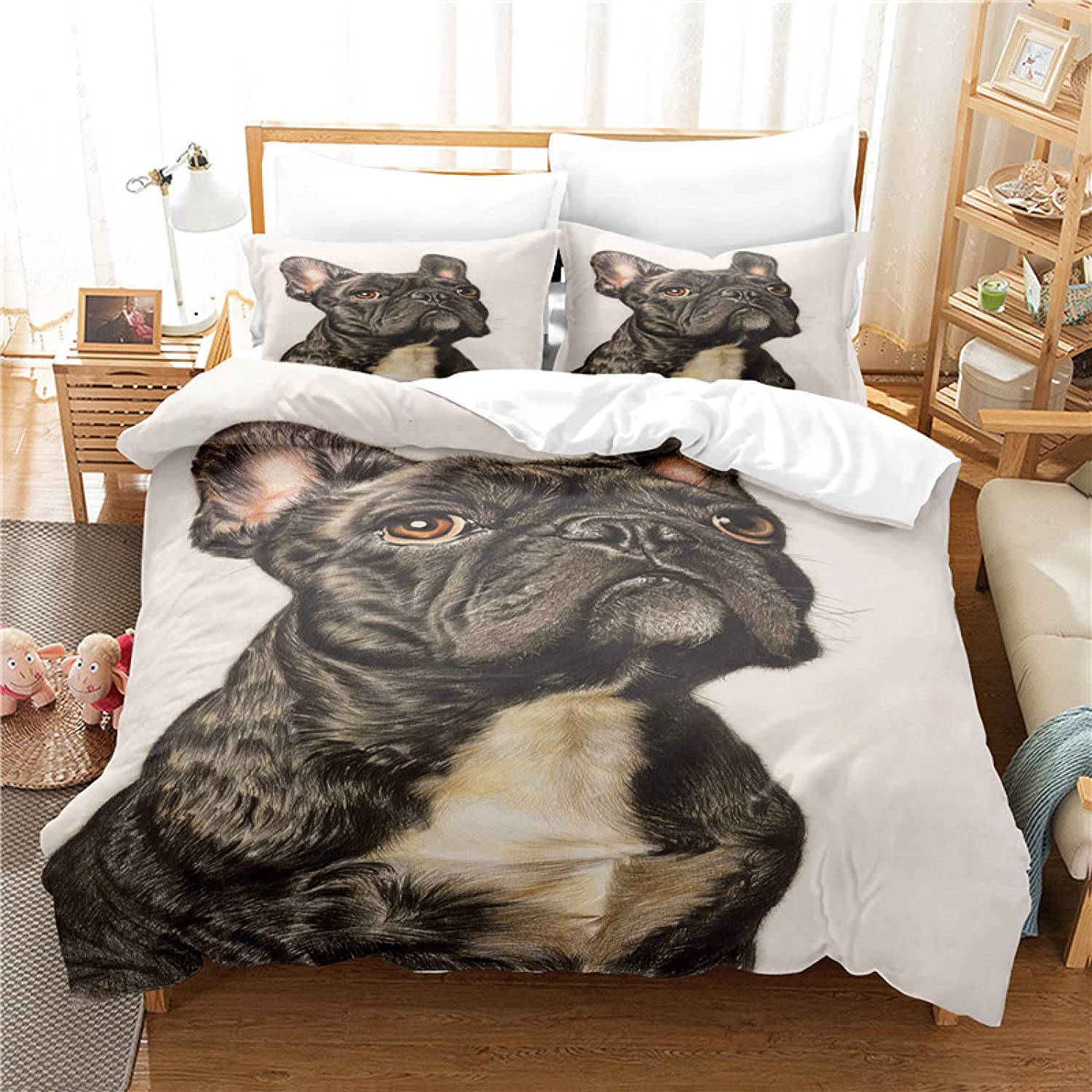 Bulldog Duvet Cover Set Polyester Twin Queen King Size Bedding Black White Animal Theme EU single(135x200cm)
Bulldog Duvet Cover Set Polyester Twin Queen King Size Bedding Black White Animal Theme EU single(135x200cm)
