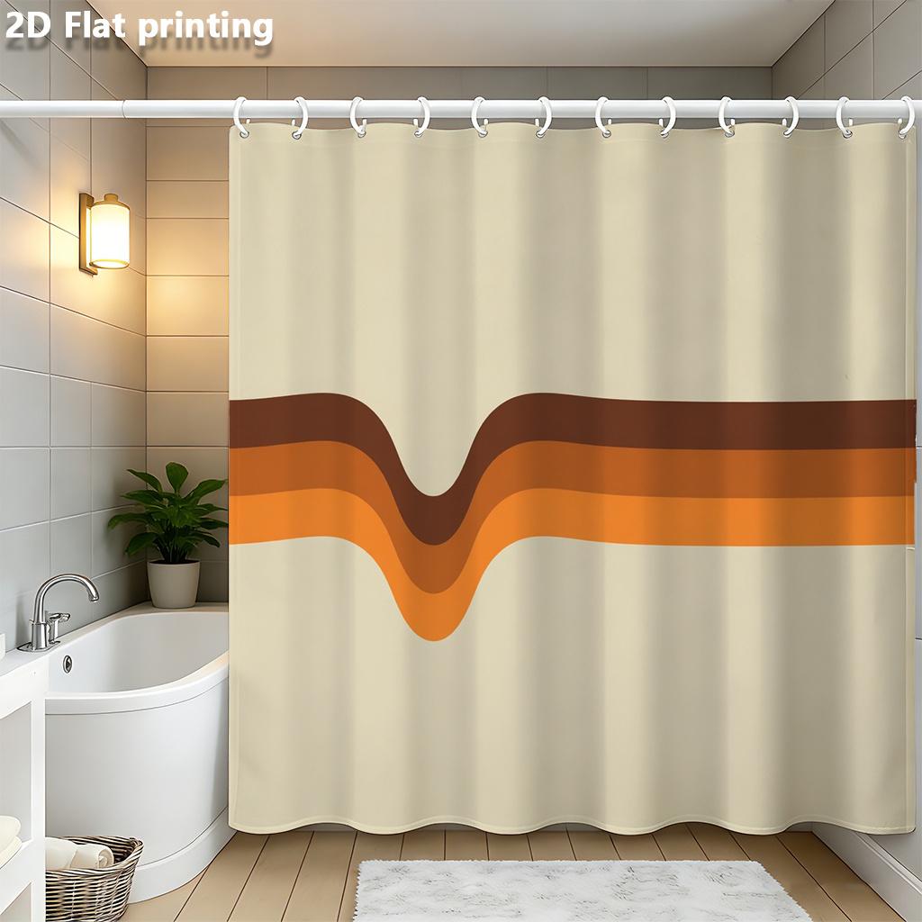 Modern Wavy Line Shower Curtain 1Pc Polyester 2D Flat Print 70.8X70.8 Inch Brown Orange Beige Abstract Bathroom Decor W60H190(CM)-1 Pcs
Modern Wavy Line Shower Curtain 1Pc Polyester 2D Flat Print 70.8X70.8 Inch Brown Orange Beige Abstract Bathroom Decor W60H190(CM)-1 Pcs