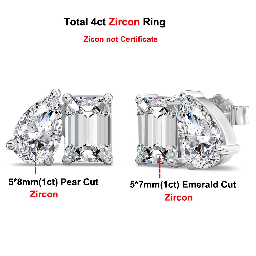 4cttw Emerald & Pear Cut Moissanite Diamond Earrings for Women GRA Certified S925 Silver Two Stone Stud Earring Jewelry
4cttw Emerald & Pear Cut Moissanite Diamond Earrings for Women GRA Certified S925 Silver Two Stone Stud Earring Jewelry