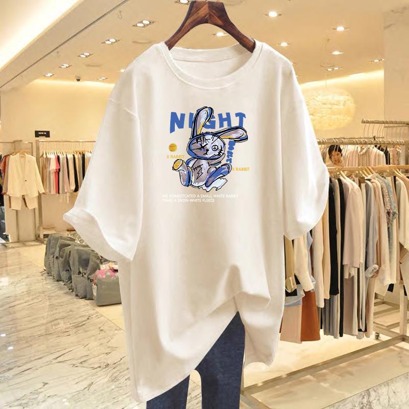 Rabbit print short-sleeved t-shirt women s summer new loose and versatile pure cotton casual top bottoming shirt S
Rabbit print short-sleeved t-shirt women s summer new loose and versatile pure cotton casual top bottoming shirt S