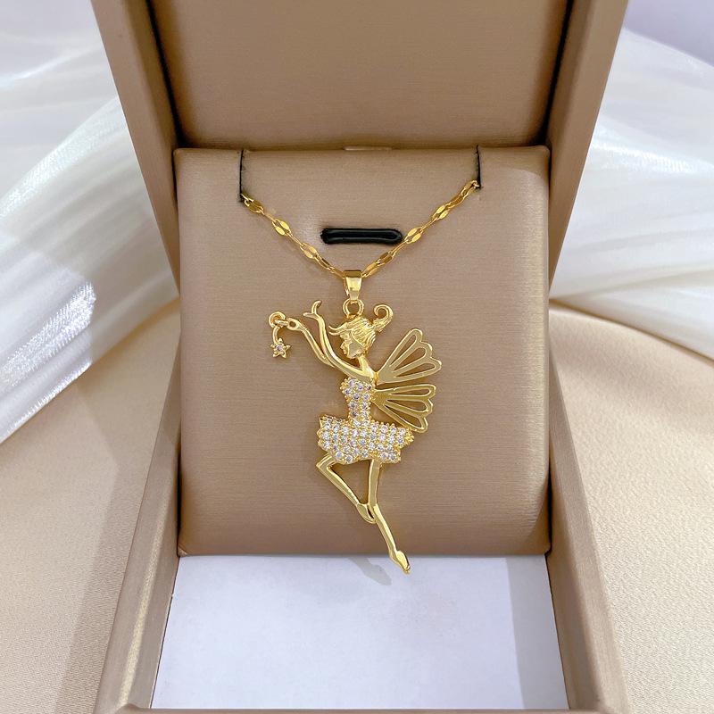 Ballet Girl Light Luxury Temperament Gorgeous Full Diamond Necklace Women S Versatile Collarbone Chain Titanium Steel Chain
Ballet Girl Light Luxury Temperament Gorgeous Full Diamond Necklace Women S Versatile Collarbone Chain Titanium Steel Chain