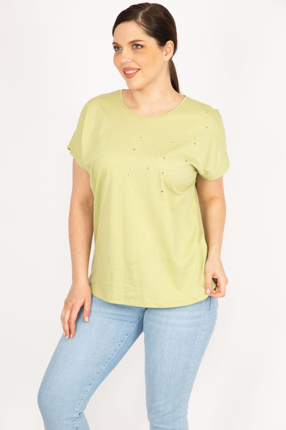 Women s Big Size Blouse Green Plus Size Cotton Fabric Stone Detailed Blouse 3XL
Women s Big Size Blouse Green Plus Size Cotton Fabric Stone Detailed Blouse 3XL