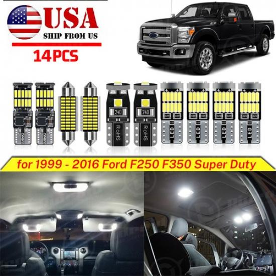14x White LED Interior Light Package Kit For Ford F250 F350 Super Duty 1999-2016
14x White LED Interior Light Package Kit For Ford F250 F350 Super Duty 1999-2016