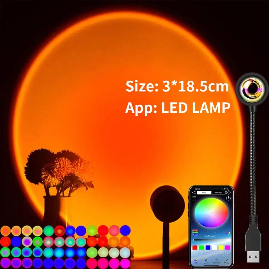 Tuya RGB Sunset Projector Lamp Rainbow Atmosphere Lights Smartlife APP Control Portable Mood Light For Room Decor Neon Lights
Tuya RGB Sunset Projector Lamp Rainbow Atmosphere Lights Smartlife APP Control Portable Mood Light For Room Decor Neon Lights
