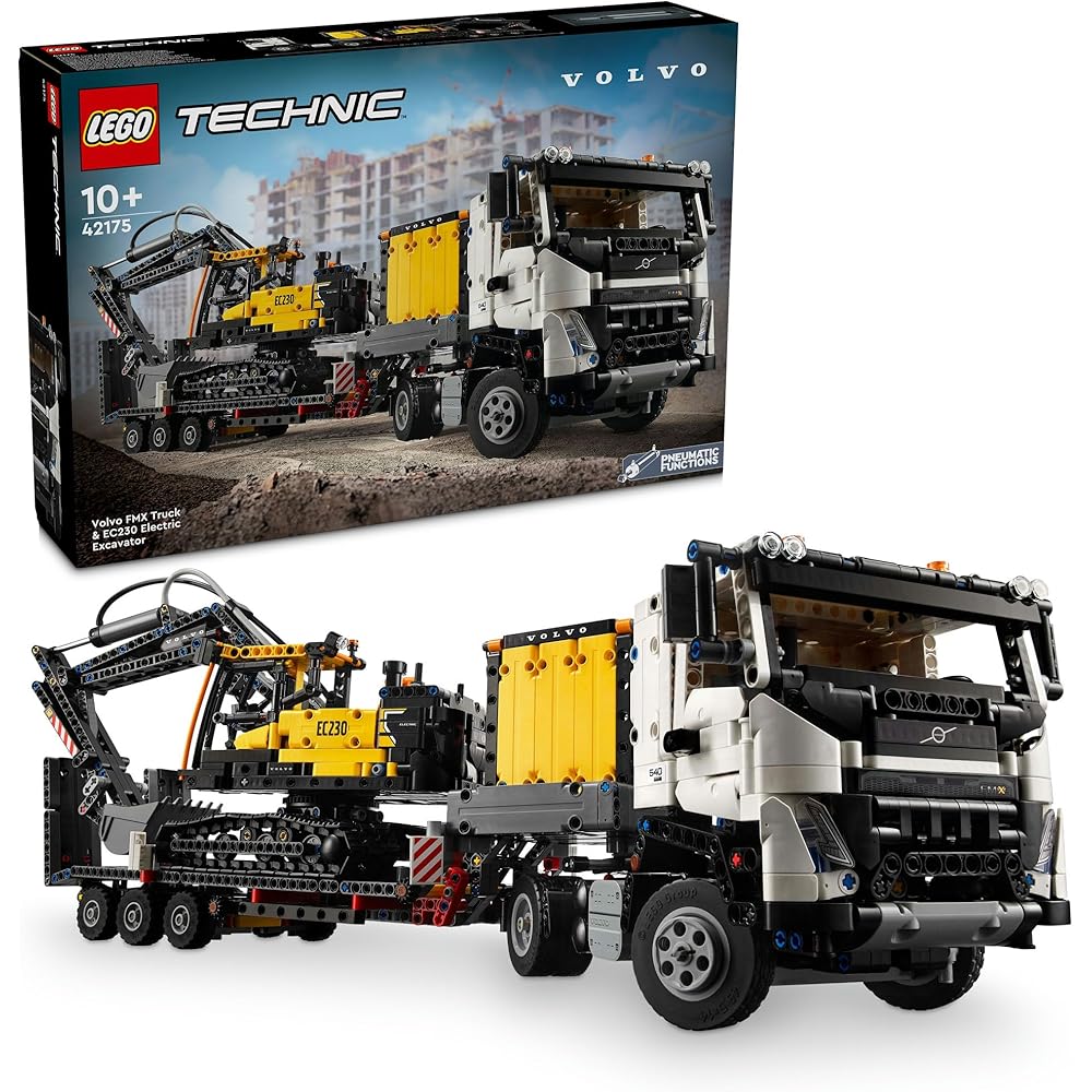 Набір іграшок LEGO Technic Вантажівка Volvo FMX та Екскаватор EC230 для дітей 10-12 років Будівельні блоки Транспортний засіб 42175
Набір іграшок LEGO Technic Вантажівка Volvo FMX та Екскаватор EC230 для дітей 10-12 років Будівельні блоки Транспортний засіб 42175