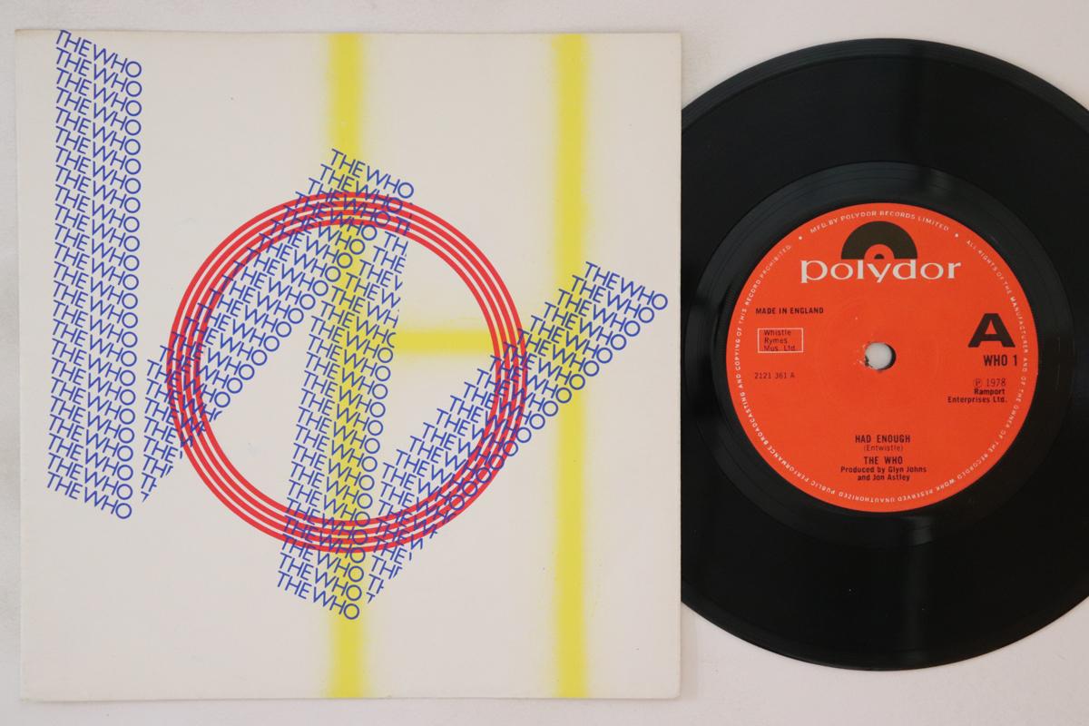 7inch Record WHO - Had Enough / Who Are You WHO1 Polydor 1978 US Rock Used 
7inch Record WHO - Had Enough / Who Are You WHO1 Polydor 1978 US Rock Used