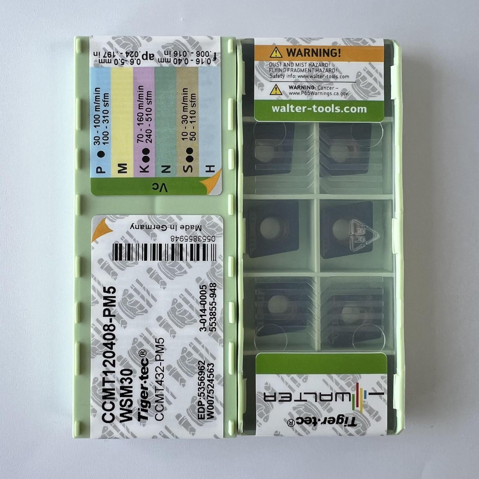 WALTER / CCMT120408-PM5 WSM30 / Carbide CNC Blade 10 Pcs
WALTER / CCMT120408-PM5 WSM30 / Carbide CNC Blade 10 Pcs