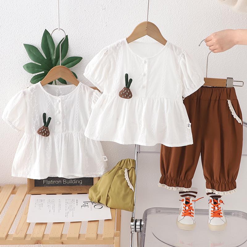 Girls Trendy Summer Two-Piece Set: Cute Short-Sleeve Top and Long Cotton Pants 120 cm жовто-зелений
Girls Trendy Summer Two-Piece Set: Cute Short-Sleeve Top and Long Cotton Pants 120 cm жовто-зелений